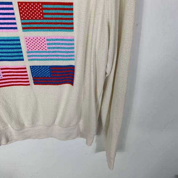 Wildfox Couture S Pop Americana Flag Print Beach Jumper Sweatshirt Retro Graphic - Picture 7 of 11